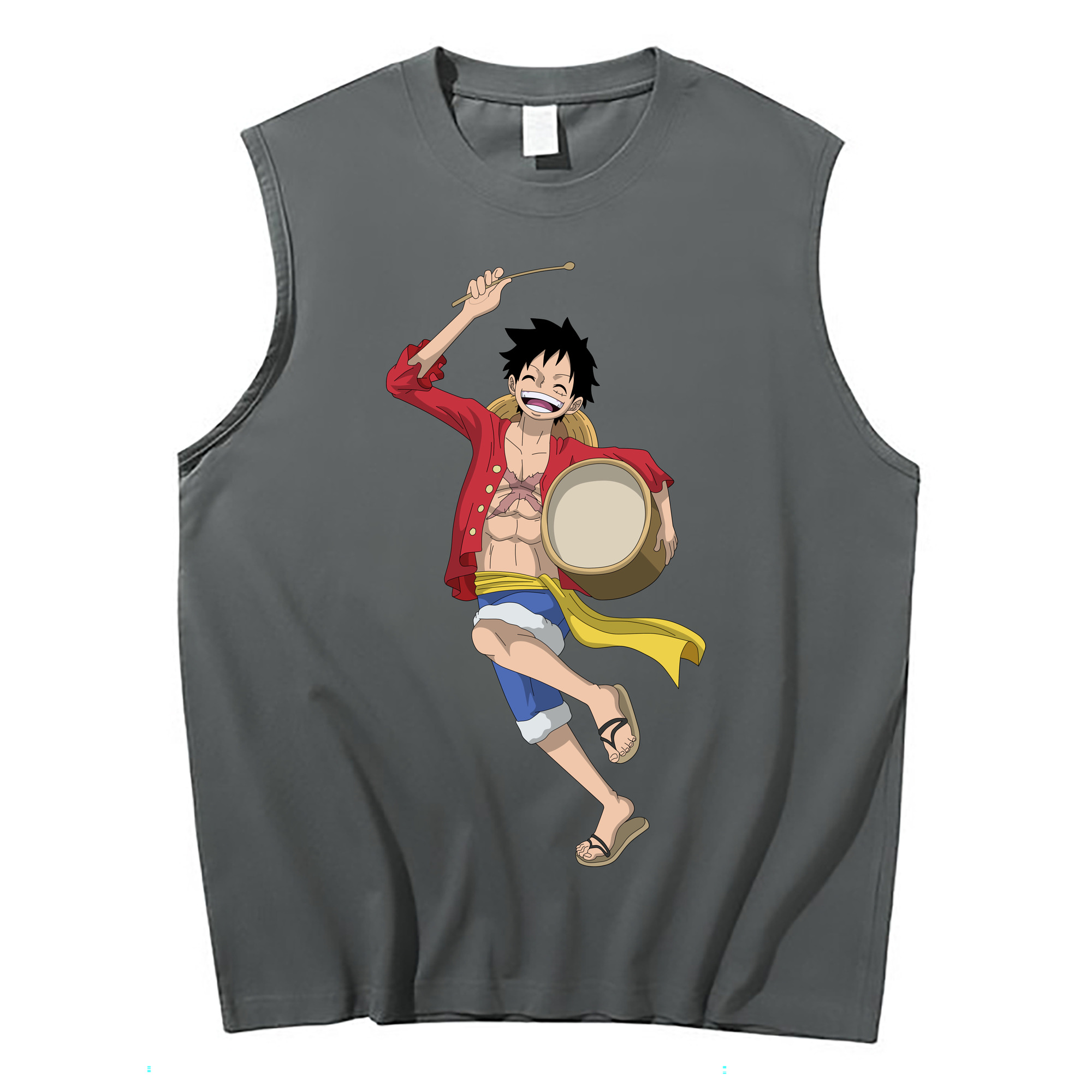 ワンピース モンキー・D・ルフィ ONE PIECE Monkey D. Luffy コットン100％タンクトップ（フロントプリント）